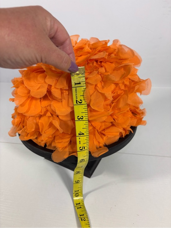 Vintage Orange Floral Petal Hat Union Made Dopamine Fashion Statement Piece
